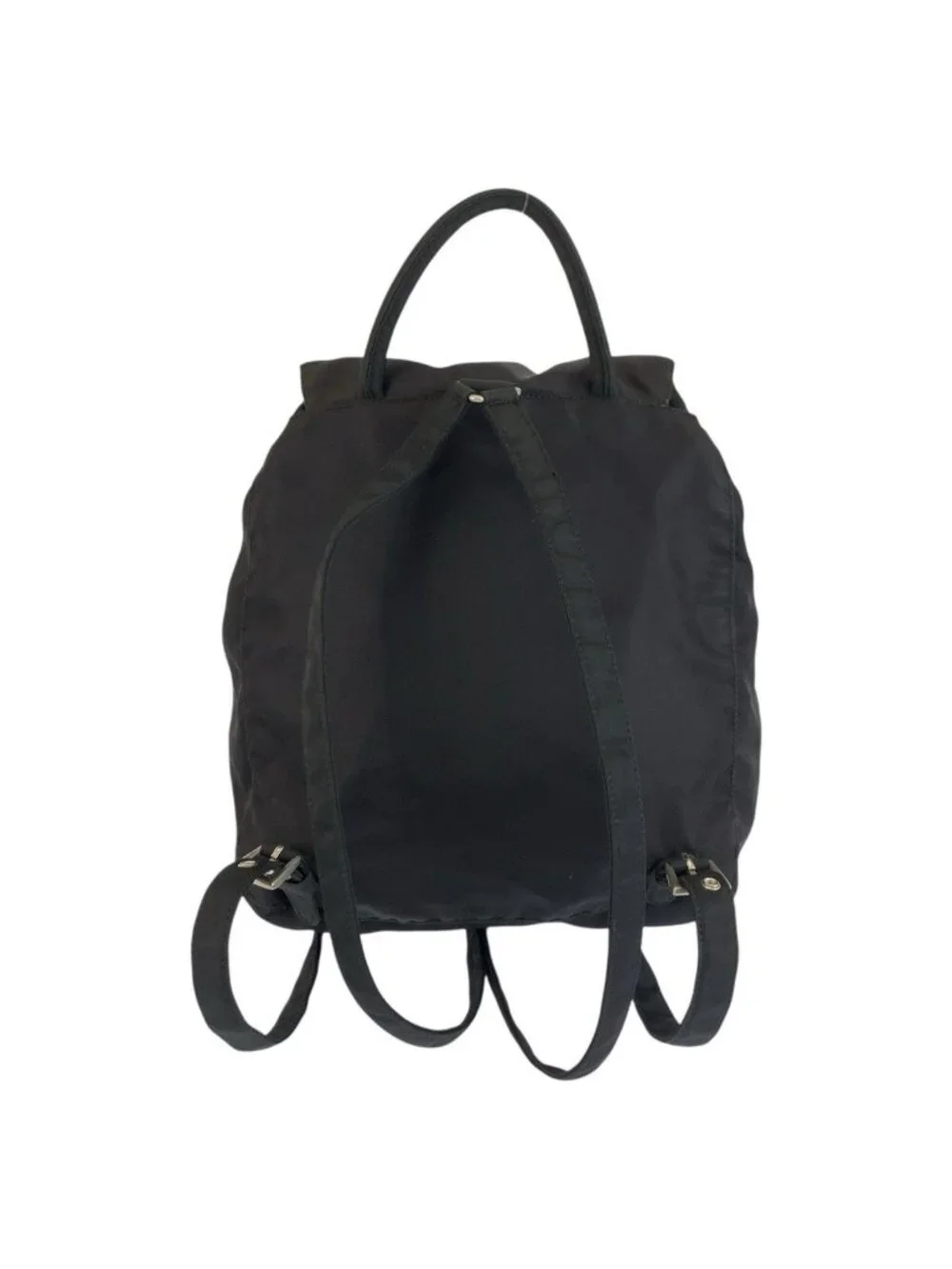 Prada Tessuto Black Silver Nylon Backpack